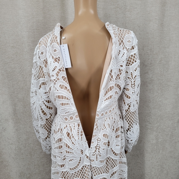 Baltic Born Eldora White Lace Long Sleeve Midi Dress NEW - Picture 8 of 13